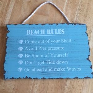 Beach sign Wall Plaque new